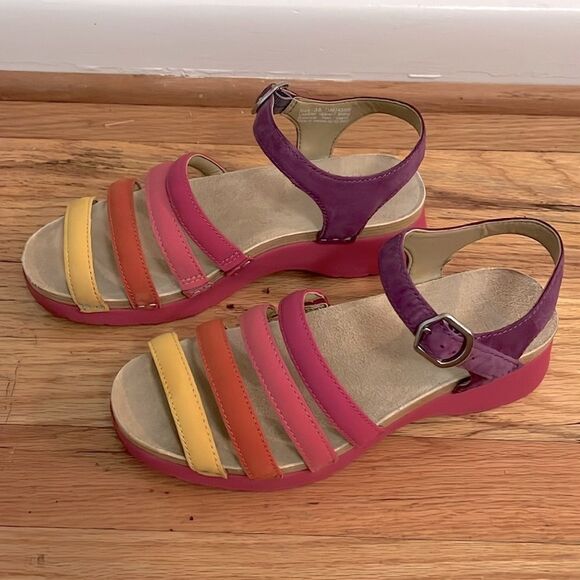 Dansko Roxie Rainbow Multicolor Sandals size 38 / 7.5-8 - Picture 6 of 12